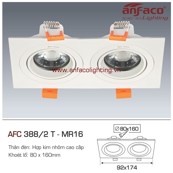 Đèn LED âm trần Anfaco AFC 388/2T-MR16