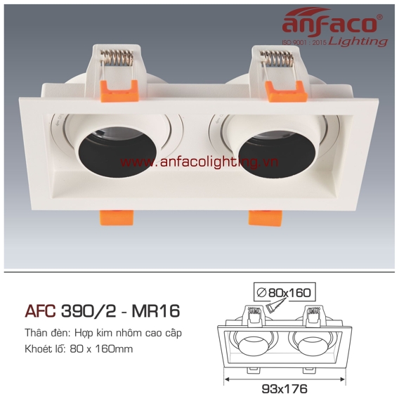 Đèn LED âm trần Anfaco AFC 390/2-MR16