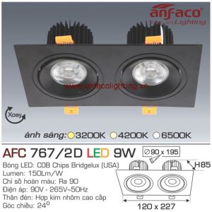Đèn LED âm trần Anfaco AFC 767/2D-9W