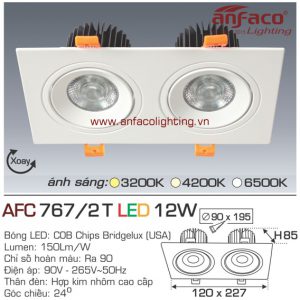 Đèn LED âm trần Anfaco AFC 767/2T-12W