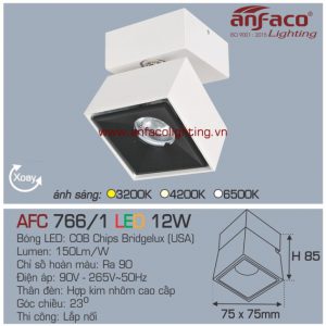 Đèn LED âm trần Anfaco AFC 766/1-12W