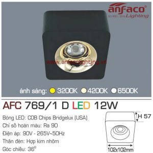 Đèn LED downlight nổi Anfaco AFC 769/1D-12W