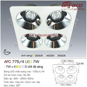 Đèn LED âm trần Anfaco AFC 775/4-7W