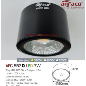 Đèn Anfaco lon nổi downlight AFC 553D 7W 12W vỏ đen