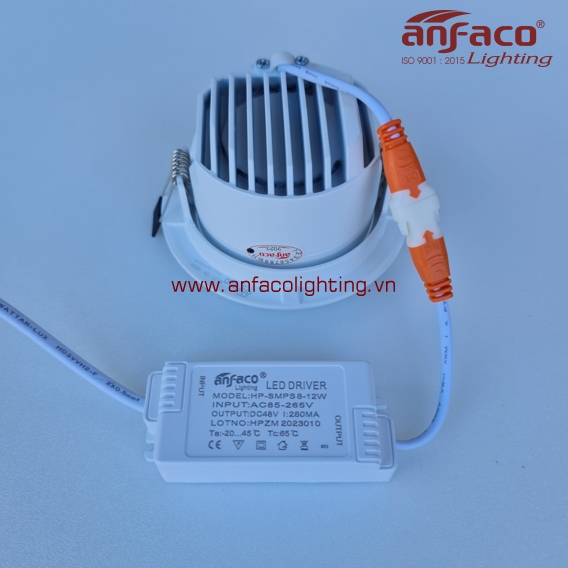AFC-618T đèn Anfaco downlight âm trần vỏ trắng AFC618T 3W 5W 7W 12W kính mờ xoay góc