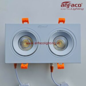 AFC 767T/2 9W 12W Đèn LED downlight âm trần Anfaco 2 bóng xoay góc