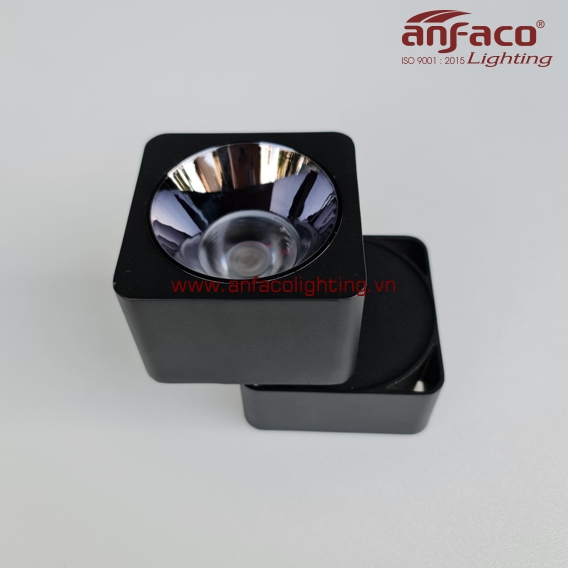 AFC-779-12W đèn Anfaco vuông gắn nổi xoay góc 360° độ AFC779 12W vỏ đen