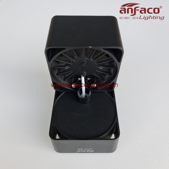 AFC-779-12W đèn Anfaco vuông gắn nổi xoay góc 360° độ AFC779 12W vỏ đen