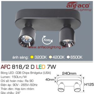 Đèn led tiêu điểm spotlight Anfaco AFC-818D-2-7w vỏ đen