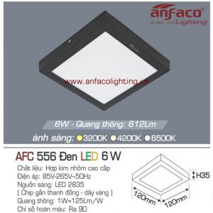 AFC 556D 6W Đèn LED panel gắn nổi vuông đen Anfaco AFC556D 6W