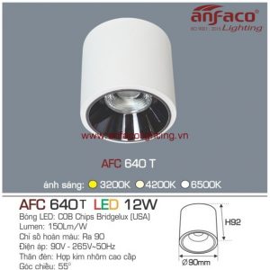 AFC 640T 12W Đèn LED downlight nổi vỏ trắng Anfaco AFC640T12W