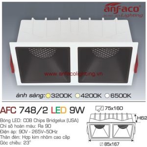 AFC 748/2-9W Đèn LED downlight âm trần vuông Anfaco AFC748/2/9W