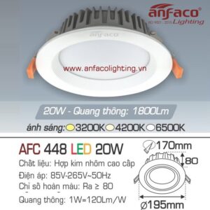 AFC 448 20W Đèn LED downlight âm trần Anfaco chống chói