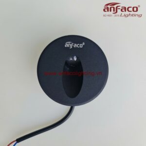 AFC đèn âm tường 020D 2W Đèn Anfaco gắn âm bậc cầu thang ,âm tường chiếu rọi lối đi 2W tròn vỏ đen