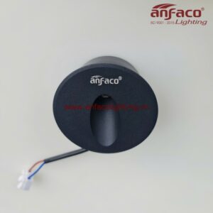 AFC đèn âm tường 020D 2W Đèn Anfaco gắn âm bậc cầu thang ,âm tường chiếu rọi lối đi 2W tròn vỏ đen