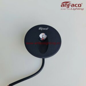 AFC đèn âm tường 020D 2W Đèn Anfaco gắn âm bậc cầu thang ,âm tường chiếu rọi lối đi 2W tròn vỏ đen