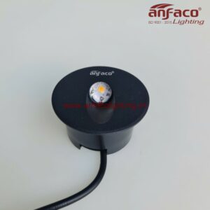 AFC đèn âm tường 020D 2W Đèn Anfaco gắn âm bậc cầu thang ,âm tường chiếu rọi lối đi 2W tròn vỏ đen