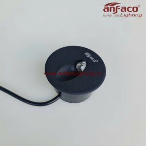 AFC đèn âm tường 020D 2W Đèn Anfaco gắn âm bậc cầu thang ,âm tường chiếu rọi lối đi 2W tròn vỏ đen