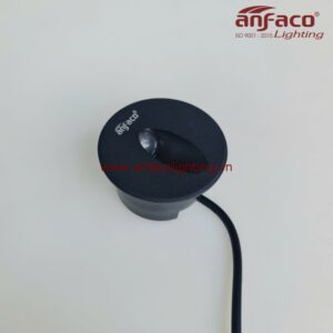 AFC đèn âm tường 020D 2W Đèn Anfaco gắn âm bậc cầu thang ,âm tường chiếu rọi lối đi 2W tròn vỏ đen