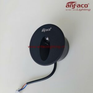 AFC đèn âm tường 020D 2W Đèn Anfaco gắn âm bậc cầu thang ,âm tường chiếu rọi lối đi 2W tròn vỏ đen