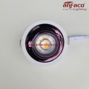 AFC 712D 7W 9W 12W 15W Đèn LED downlight âm trần Anfaco chóa màu đen nho bóng