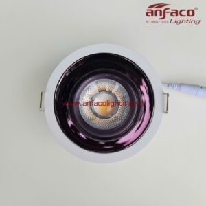 AFC 712D 7W 9W 12W 15W Đèn LED downlight âm trần Anfaco chóa màu đen nho bóng