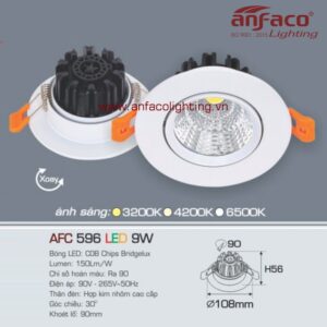 AFC 596-9W Đèn Led downlight âm trần Anfaco xoay góc AFC 596/9W