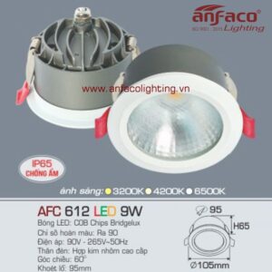 AFC 612-9W Đèn Led downlight âm trần Anfaco chống ẩm AFC 612/9W IP65 kín nước