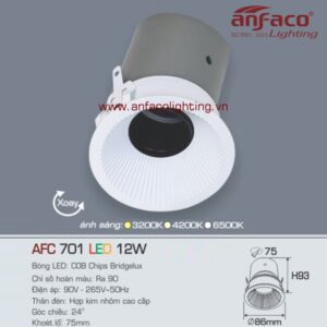 AFC 701-12W Đèn Led downlight âm trần Anfaco AFC 701/12W xoay góc