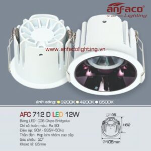 AFC 712D 12W Đèn Led downlight âm trần Anfaco AFC 712D 12W chóa đen