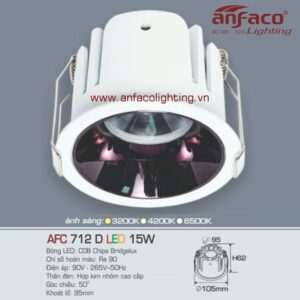 AFC 712D 15W Đèn Led downlight âm trần Anfaco AFC 712D 15W chóa đen