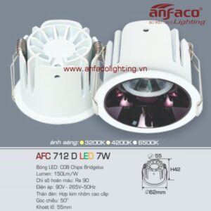 AFC 712D 7W Đèn Led downlight âm trần Anfaco AFC 712D 7W chóa đen