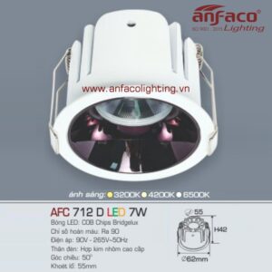 AFC 712D 7W Đèn Led downlight âm trần Anfaco AFC 712D 7W chóa đen