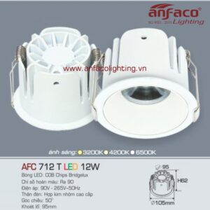 AFC 712T 12W Đèn Led downlight âm trần Anfaco AFC 712T 12W chóa trắng