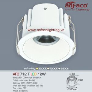 AFC 712T 12W Đèn Led downlight âm trần Anfaco AFC 712T 12W chóa trắng