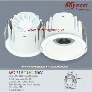 AFC 712T 15W Đèn Led downlight âm trần Anfaco AFC 712T 15W chóa trắng