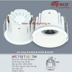 AFC 712T 7W Đèn Led downlight âm trần Anfaco AFC 712T 7W chóa trắng