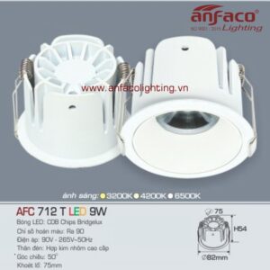 AFC 712T 9W Đèn Led downlight âm trần Anfaco AFC 712T 9W chóa trắng