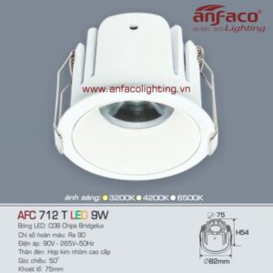 AFC 712T 9W Đèn Led downlight âm trần Anfaco AFC 712T 9W chóa trắng