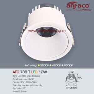 AFC 736T 12W Đèn Led downlight âm trần Anfaco AFC 736T 12W chóa trắng