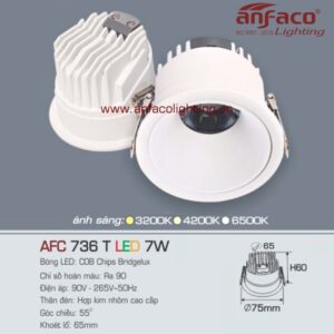 AFC 736T 7W Đèn Led downlight âm trần Anfaco AFC 736T 7W chóa trắng