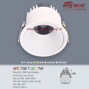 AFC 736T 7W Đèn Led downlight âm trần Anfaco AFC 736T 7W chóa trắng