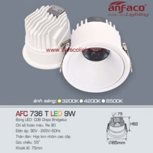 AFC 736T 9W Đèn Led downlight âm trần Anfaco AFC 736T 9W chóa trắng