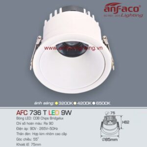 AFC 736T 9W Đèn Led downlight âm trần Anfaco AFC 736T 9W chóa trắng