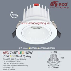 AFC 745T 12W Đèn Led downlight âm trần Anfaco xoay góc AFC 745T/12W