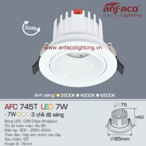 AFC 745T W Đèn Led downlight âm trần Anfaco xoay góc AFC 745T/7W