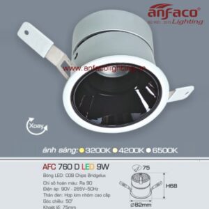 AFC 760D 9W Đèn Led downlight âm trần Anfaco xoay góc AFC 760D 9W chóa đen