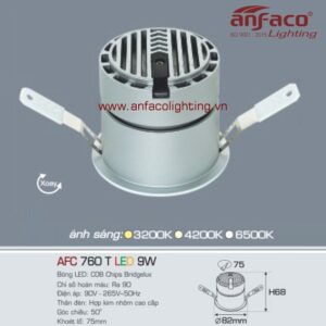 AFC 760T 9W Đèn Led downlight âm trần Anfaco AFC 760T 9W xoay góc