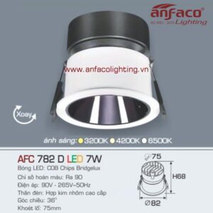 AFC 782D 7W Đèn Led downlight âm trần xoay góc Anfaco AFC 782D79W chóa đen