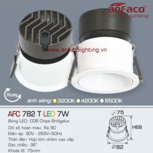 AFC 782T 7W Đèn Led downlight âm trần xoay góc Anfaco AFC 782T 7W chóa trắng